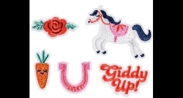 PartyDeco - Iron on patches Giddy up 5 stuks