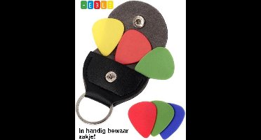 6 Plectrums + Plectrumhouder - Universele Sleutelhanger voor je Sleutelbos - Heble®