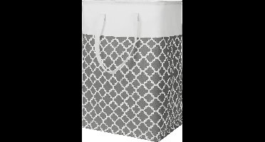 80 liter wasmand, grote wasmand met lange, versterkte handgrepen, inklapbare, vrijstaande wasmand, waterdichte opbergmand voor slaapkamer, badkamer, slaapzaal (grijs)