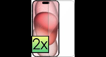 Screenprotector - 2 Stuks - Geschikt voor Apple iPhone 15 Pro Max - Extra Sterk - Beschermglas - Gehard Glas - Tempered Glass - Screen Protector - Bescherm Cover
