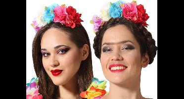 Verkleed diadeem/tiara - bloemen - Day of the dead - Hawaii thema - Halloween/Carnaval