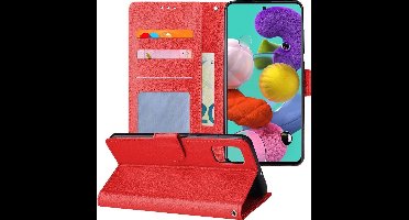 LuxeBass Telefoon Wallet Bookcase voor Sony Xperia 5 III - Portemonnee telefoonhoesje voor Bankpassen - Hoesje voor Sony Xperia 5 III - Kunstleer - Siliconen Houder - Magnetische sluiten- Rood - bookcase - boekhoesje - book case - boek hoesje