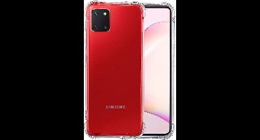 LuxeBass Hoesje geschikt voor Samsung Galaxy Note 10 Plus - Anti Shock - Silicone case - Kunststof - Soft cover - Schokbestendig - Transparant