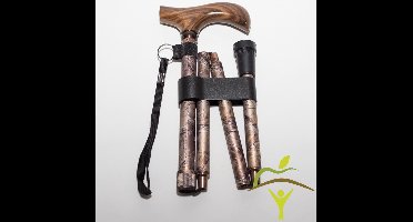 Pluviose wandelstok opvouwbaar met houten handvat - verschillende kleuren verkrijgbaar : Herfst