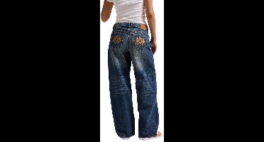 Juicy Couture Juicy Couture Mid Rise Wide Leg Jean With Back Pocket Dog Crest - Maat W32