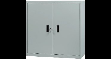 Metalen Archiefkast - Met Slot – Kantoor - Garage - Muur - Verstelbare Legplank - voor Documenten - Printer - Gereedschap – 90x92x40cm – Grijs