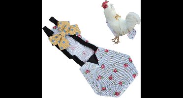 Wasbare en Aanpasbare Luiers voor Kippen, Eenden en Ganzen - Duurzame Katoenen Luiers voor Pluimvee met Bloemenpatroon