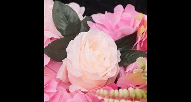 Rozenwanddecoratie – Zijde Rozenpanelen – Kunstbloemen Wanddecoratie – Bloemenmuur – Faux Rozen – Donkerroze – 12 Stuks – 59,99x39,98 cm – Duurzaam Kunstzijde Material