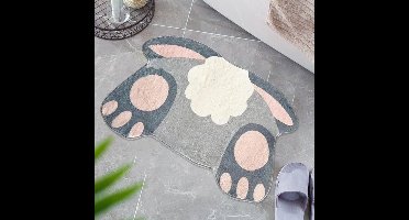 Paas Konijn en Eieren Deurmat - Anti-slip Badmat met Konijnvormig Ontwerp - Wasbare Zacht Getufte Vloermat voor Binnen en Buiten - Geschikt voor Badkamer, Keuken, Slaapkamer - Decoratieve Paasdecoratie voor Thuis