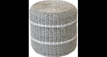 Les - Saigon poef wicker ø41x40cm - grijs