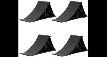 Carpoint Wielkeg - 4x - zwart - kunststof - 22 x 9 x 10 cm - voor aanhangers / caravans - wielen blokkering