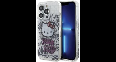 Hello Kitty HKHCP13LHDGPHT - iPhone 13 Pro Hoesje - Graffiti Ontwerp - Wit