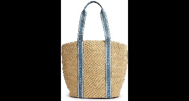 Ted Baker shopper Raffia Webbing Detail Raffia Large Tote Bag Blue beige