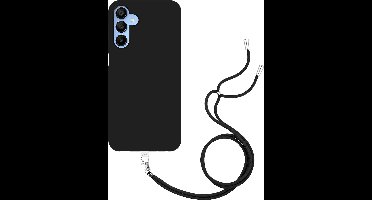 Just in Case hoesje met koord geschikt voor Samsung Galaxy A15 (4G/5G) Hoesje met Koord - Flexibele Case - Zwart