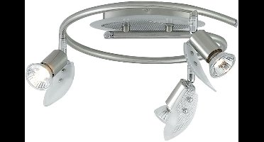 Plafondlamp gesatineerd glas spot rondel spotlamp slaapkamerverlichting verstelbaar Globo 5724-3