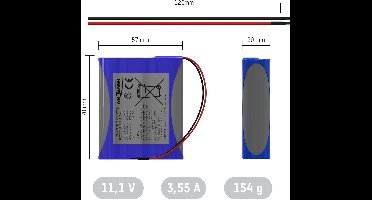 Ansmann 3S1P Accupack Aantal cellen: 3 Batterijgrootte: 18650 Kabel Li-ion 10.8 V 3350 mAh