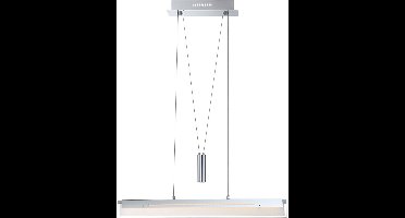 Hanglamp woonkamer in hoogte verstelbaar Hanglamp eetkamer chroom, metaal glas, 1x LED 22,5W 1780Lm warm wit, L 80 cm