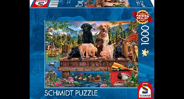 Schmidt - Legpuzzel - Hondenfamilie aan het meer - 1000 stukjes - Volwassenen - vanaf 12 jaar