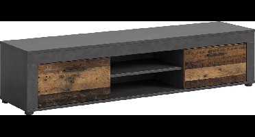 Jam TV-meubel 2 vouwdeuren, 2 planken eiken decor.