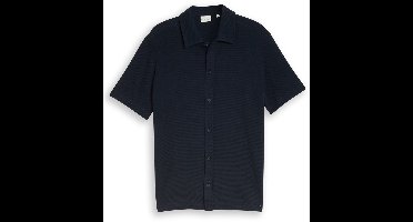 Tom Tailor - Korte Mouw Overhemd - Heren - XL - Blauw - Katoen - 1050235