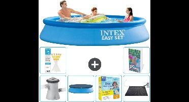 Intex Rond Opblaasbaar Easy Set Zwembad - 305 x 61 cm - Blauw - Inclusief Pomp Afdekzeil - Onderhoudspakket - Solar Mat - 7-delig