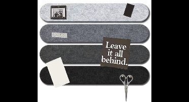 Set van 4 zelfklevende vilten prikbordstrips voor het ophangen van kettingen, sleutels, notities, foto's, slaapkamer, hal, wanddecoratie - 46x60x10cm