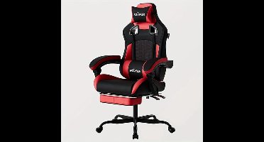 Gamingstoel – Gamestoel – Gaming Chair – Game Stoel – Bureaustoel – Ergonomisch Design – Verstelbare Voetensteun – PU Lederen Bekleding – Max Belastbaarheid 150 kg