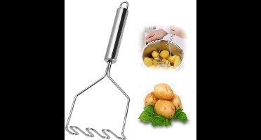RVS Aardappelstamper - Ergonomische horizontale handgreep - voor het maken van aardappelpuree, guacamole, eiersalade, bananenbrood, groenten in fruit.