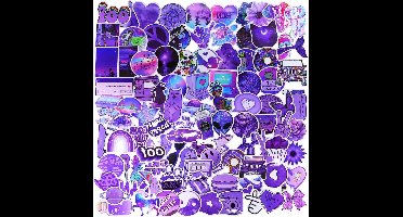 Aesthetische paarse stickers voor laptops, notitieboeken, skateboards en koffers - 100 stuks voor tieners