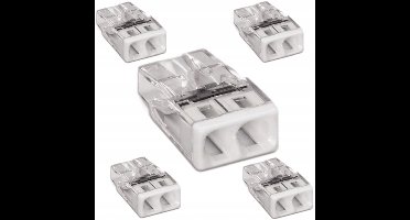 WAGO 2273-202 - 2-Voudige lasklem - Push-in voor massieve aders - 0,5-2,5mm² - 5 Stuks