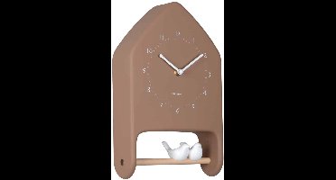 Karlsson Wandklok Love Birds - Mokka - 7.1x20x32cm - Wandklok Modern