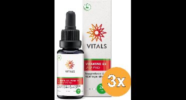 3x Vitals Vitamine D3 Druppels 1000 IE (20 ml)