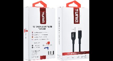 TUNIQ USB Type-C Kabel 100cm snellader dataoverdracht - Zwart