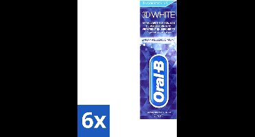 Oral-B - 3D White - Tandpasta - Sprankelende Munt - 75 ml - Voordeelverpakking - 6 stuks