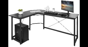 Gaming Bureau - Gaming Desk - Gaming Tafel - Computertafel - Computer bureau - L-Vormig - 190x120x75cm – Zwart Hoekbureau – Groot Computerbureau voor Thuiswerk, Gaming en Studie