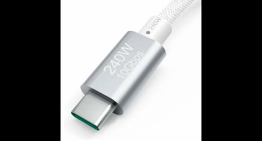 Hama Oplaadkabel USB C - USB C Full-Featured USB 3.2 GEN2 10Gbit/s 150 cm Wit/Aluminium