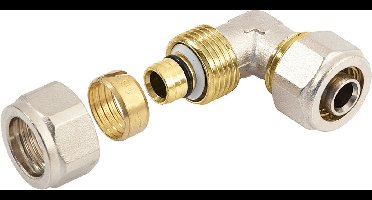 Bonfix Alu-knel messing knelkoppeling knie / bocht 20mm FF