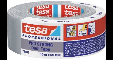 tesa Duct Tape Pro-Strong 66462-00003-00 Reparatietape Grijs (l x b) 50 m x 50 mm 1 stuk(s)