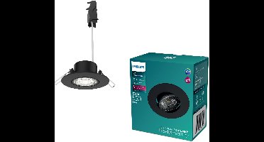 Philips Cilantro inbouwspot - SceneSwitch lichttechnologie - 5W - Koelwit licht: 4000K - Zwart