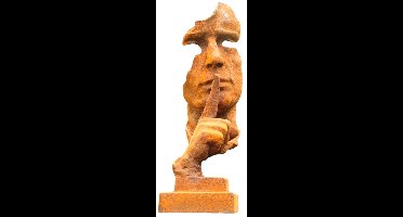 Beeld ''De Fluisteraar'', abstracte kunst, gietijzer, tuinbeeld