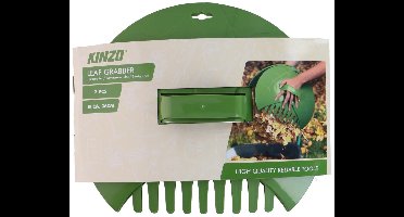 Kinzo Bladgrijper Set – 2-delige Bladschep en Afvalgrijper voor het opruimen van Bladeren – kunststof Bladhark voor in de Tuin – met ergonomisch handvat Ø36 cm