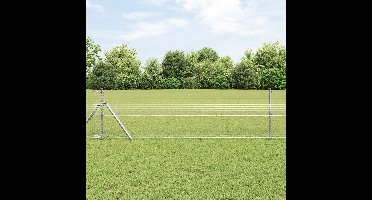 vidaXL - Hekpaal. - Zilver