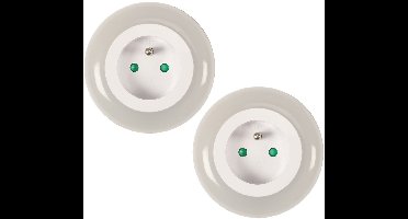 Home Deco Kids LED nachtlamp met lichtsensor - 2x - kinderkamer - extra stopcontact - energiebesparend