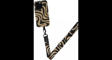 MIO by Mobilize Hoesje met Telefoonkoord | Geschikt voor Apple iPhone 16 Pro | Compatibel met MagSafe | Hard Shell Back Cover | Stijlvolle Bijpassende Lanyard | Swirl