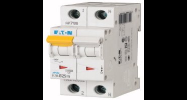 Eaton Installatieautomaat PLZM-D25/1N-MW , D 25A , 2 Polig incl. NUL , 10 kA