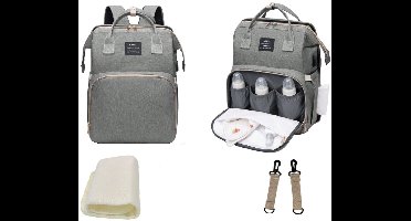 S&E Luiertas Rugzak – Waterdicht & Ruim – Multifunctionele Baby Verzorgingstas – Voor Onderweg, Reizen & Dagjes Uit – Grijs