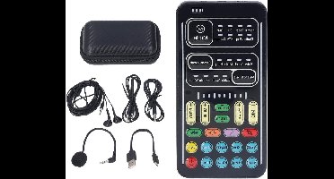 Voice Changer Set I9 Live Geluidskaart 8 Geluidseffecten Stemverstelbare Compatibiliteit met Mobiele Telefoon Computer Tablet Schakelaar voor PS4 (Engelse versie)