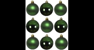Decoris Kleine kerstballen - 18x st - donkergroen - D4 cm - glas - kerstversiering