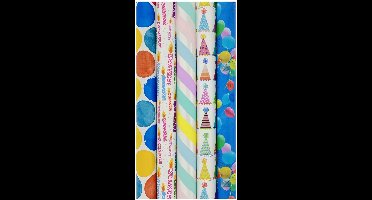 Party Balloon Cadeaupapier - Inpakpapier voor kinderen - 200 x 70 cm - 5 rollen