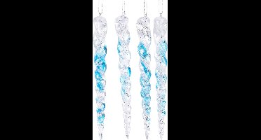 Decoris Pegel kunststof IJsblauw 15cm set a 4